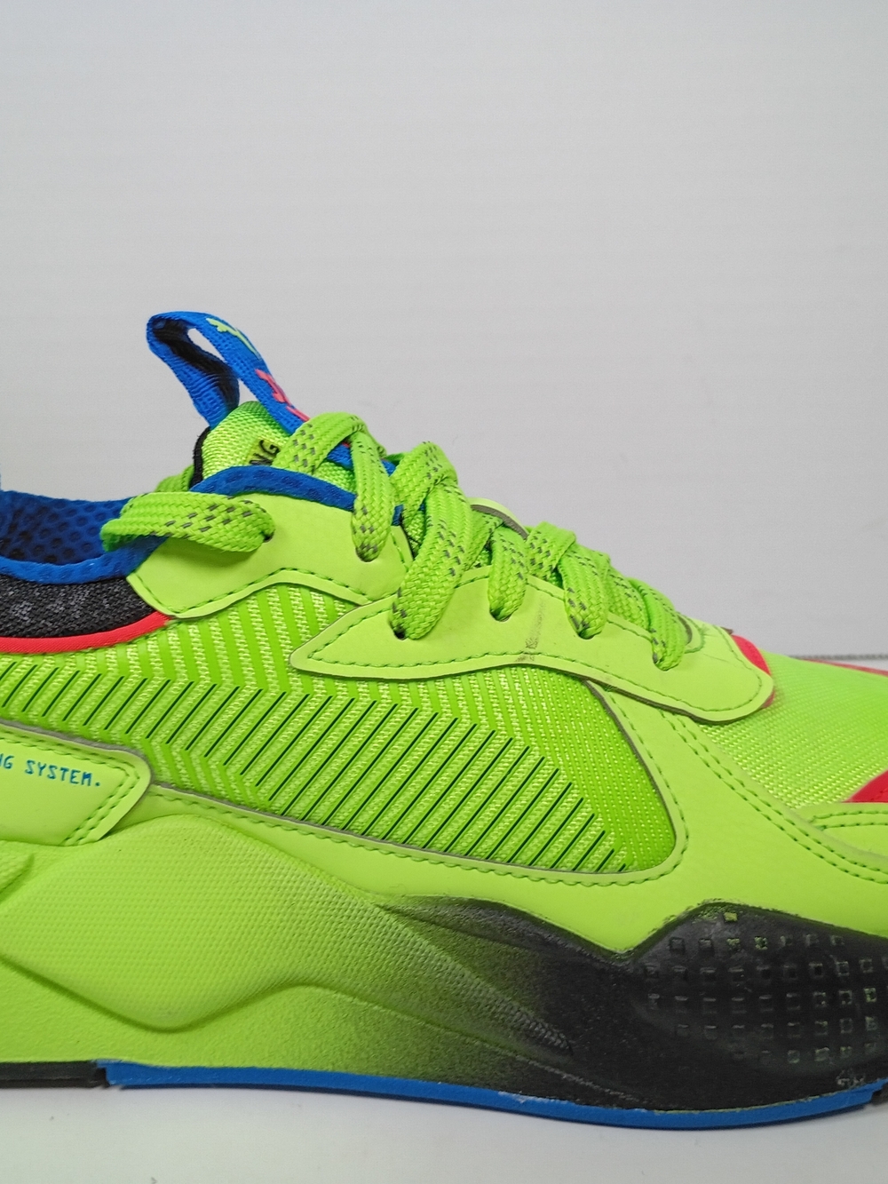 Puma Kids Neon Green and Blue Athletic Sneakers